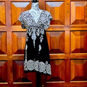 Black Dress with Damask Print Size L